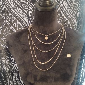 Gold multi chain necklace 16 inches